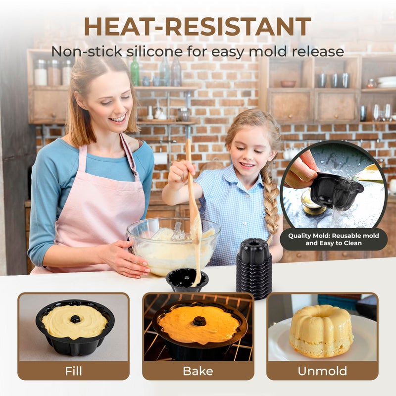 O'Creme Oâ€™Creme Bakeable Plastic Mini Flan Molds Pan - Baking Pan With Non-Stick Silicone - Reusable Non-Stick baking Mini Flan Molds For Baking and Much More - 50 QTY Pack - Image 4
